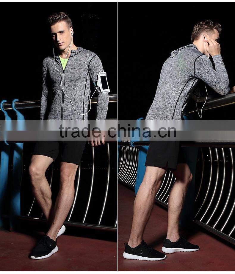 Hot Sale Half Zip Men Dry Fit Long Sleeve Polyester Spandex Shirt