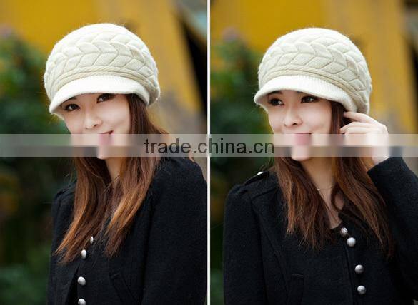 Stylish Autumn Knitted Cap Knitted Hat Double Layer Fashion Winter Hat for Young Girls SV005411