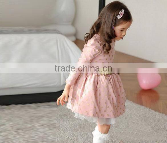 New Stylish Child Girls Clothes Buttons Princess Dress With Belt Casual Dresses for Girls 10 Years SV010782