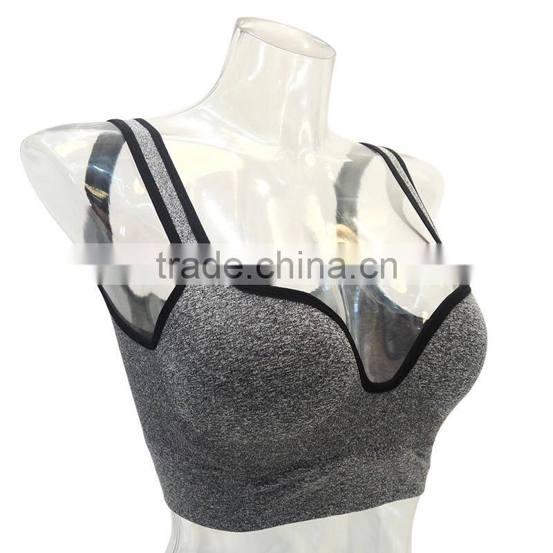 Grey push up bra underwear sexy women lingerie bra top seamless plain sport bra