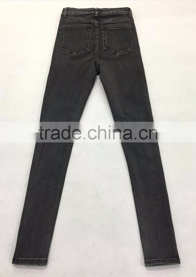 Runwaylover wholesale factory price jeans high waist cotton fabric women skinny denim jeans