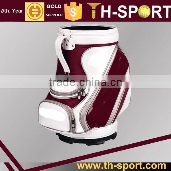 Red and White PU Leather Den Caddy Golf Gift Bag