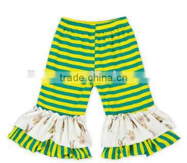 Factory price wholesale Summer stripe ruffle baby harem pants girls' fashion shorts series
