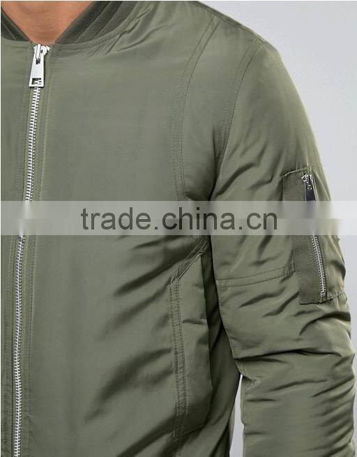 OEM Bomber Jacket With sleeve pocket in guangzhou clothing factory