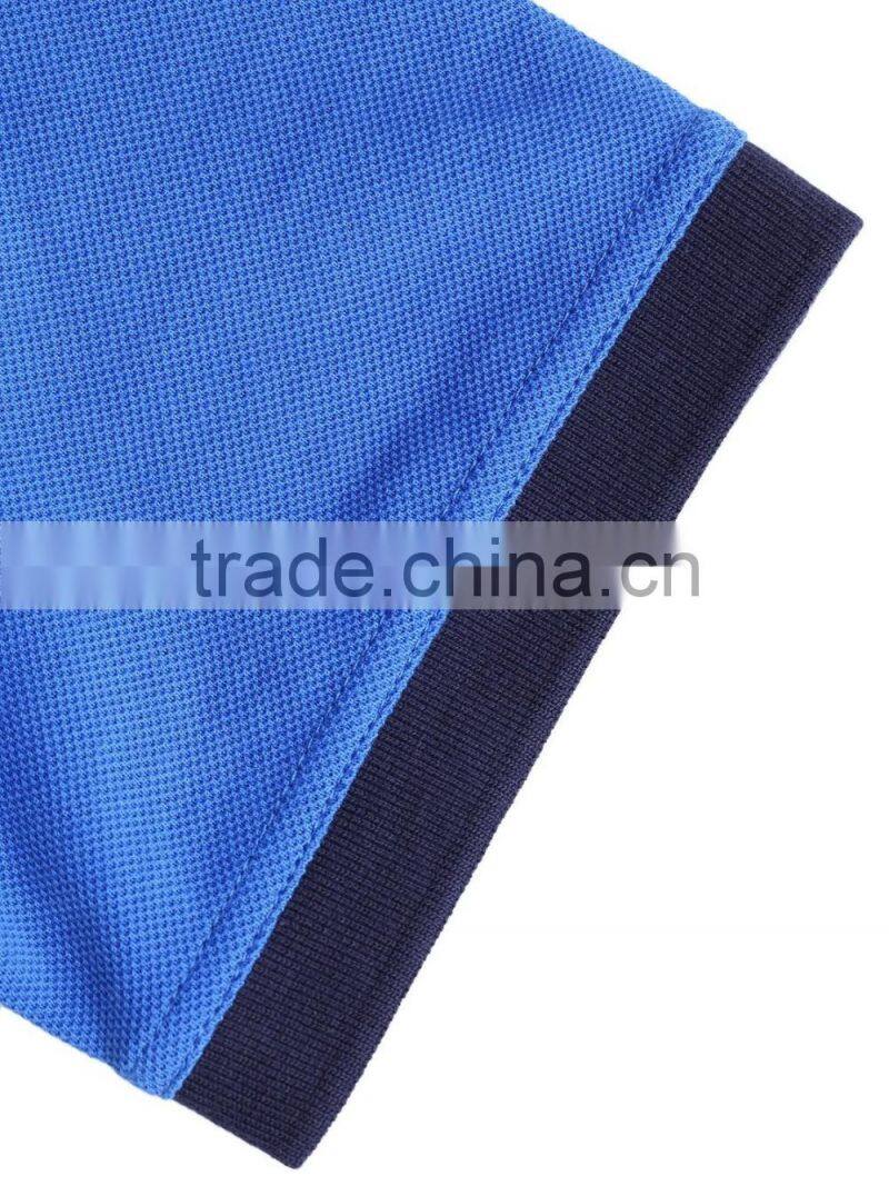 cheap mens royalblue 100 cotton pique 180g dri fit hidden placket polo shirts LT58789