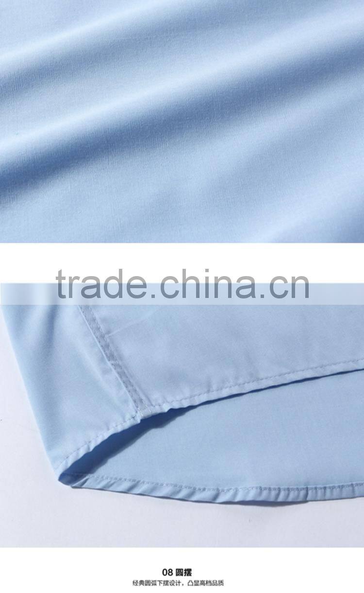 Latest shirt designs for men 2016 alibaba customise solid color men's dress Fashionable long sleeve uniform t shirt