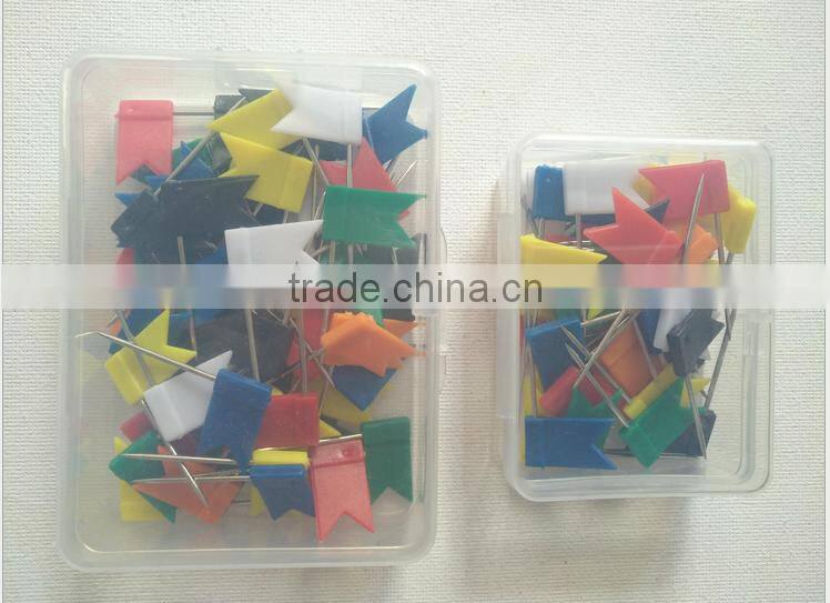 colored flag office pins, straight pins