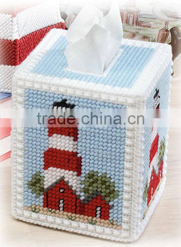DIY goods,3D Cross stitch Embroidery.beautiful.Tissue Box-006-01