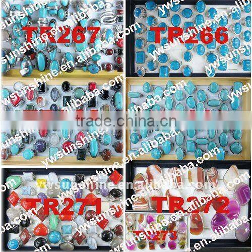 Mixed packing men's jewelry natural stone rings