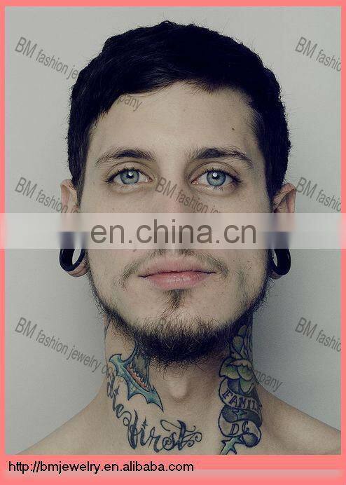 Pentagram black acrylic crazy UV ear fake plugs wholesale cheaper cheater body piercing jewelry