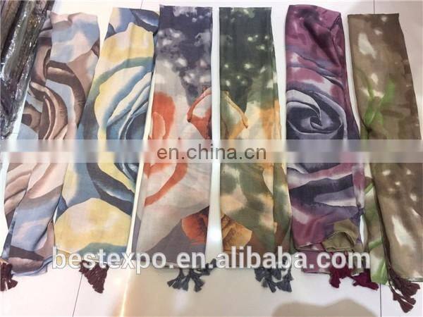 girls beautiful flower scarf cotton jacquard wedding shawl new style hijab