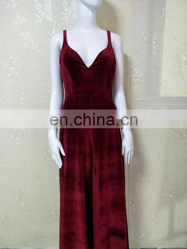 Women Dresses Spaghetti Strap Burgundy Velvet Modern Vintage Sexy Maxi Prom Party Dresses
