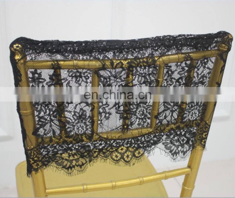 lace chair cap, Chiavari chair sash,black and white wedding chair decoration