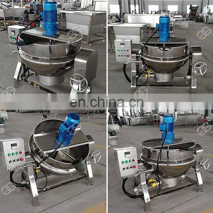 Industrial Tilting Jacketed Kettle Food Gas Cooking Pot With Mixer