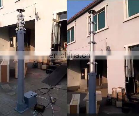 10m electric aluminium telescoping mast without painting telescoping high pole 7 sections