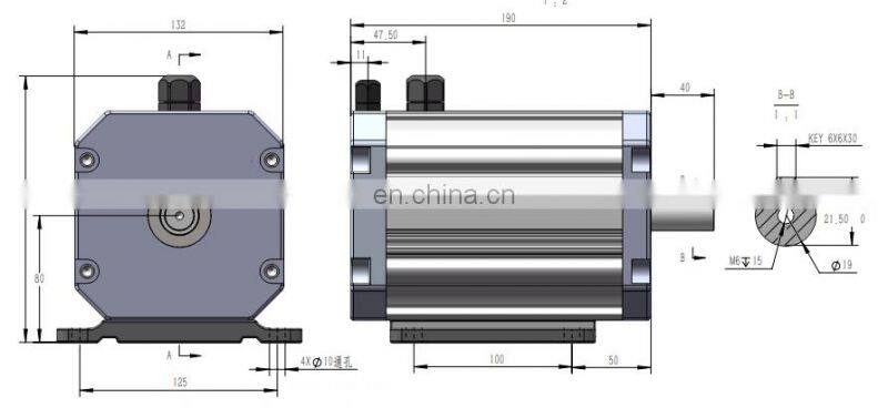 HFM027 24V 1.1kw 1100W 1500RPM 7.00Nm 53.92Amp Hall Sensor controller bldc hall sensor motor for truck mounted concrete pump