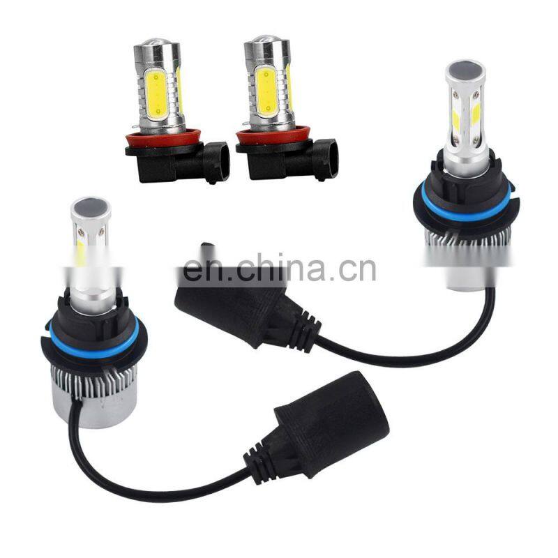 9007 LED Headlight Hi-Lo+H11 Fog Light Bulbs 6000K for Nissan Frontier 2005-2018