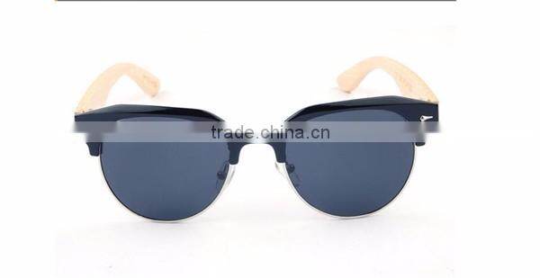 made by hand wood temple semi rimless half frame rimmed polarized sungalsses