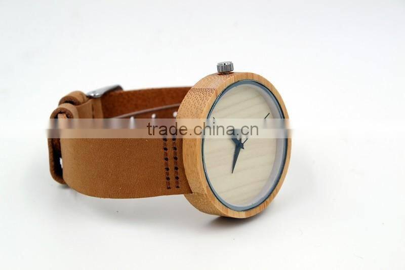 2016 Newest japanese miyota 2035 movement wristwatches genuine leather watches bamboo wooden watches for men and women best gift