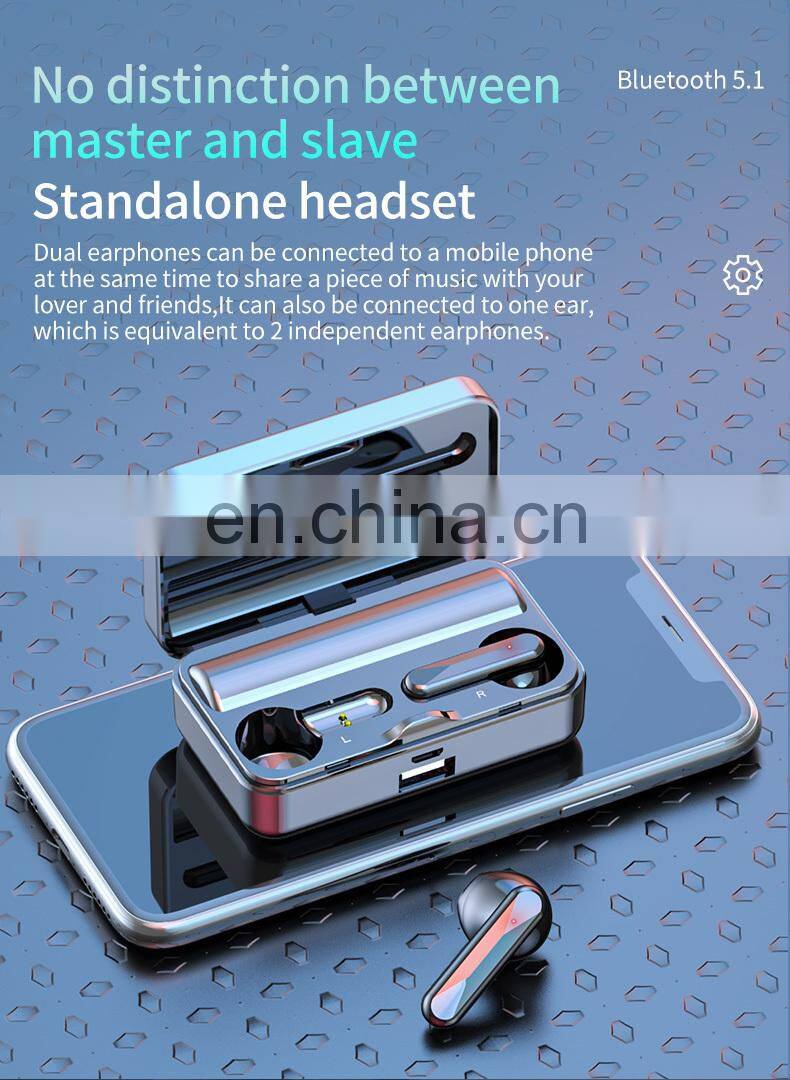 2021 New Mirror H8 TWS Wireless earbuds Mini Earphone 2000mAh LED Display Headset earphone Noise Canceling Gaming Headphones