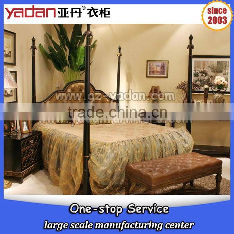 French Wedding Hand Carved Double Bed Wooden Bedroom Set Romantic Home Furniture