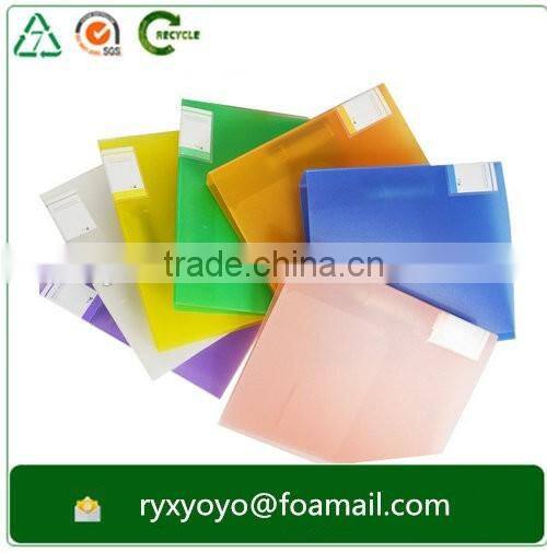 office stationary a4 size pp hard plastic 2 D metal clip file folder