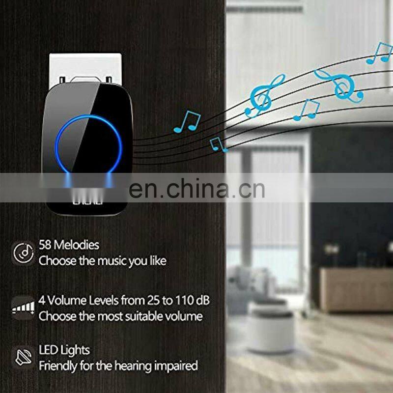 CACAZI New Wireless Doorbell Waterproof 300M Remote US EU Plug smart Door ringer