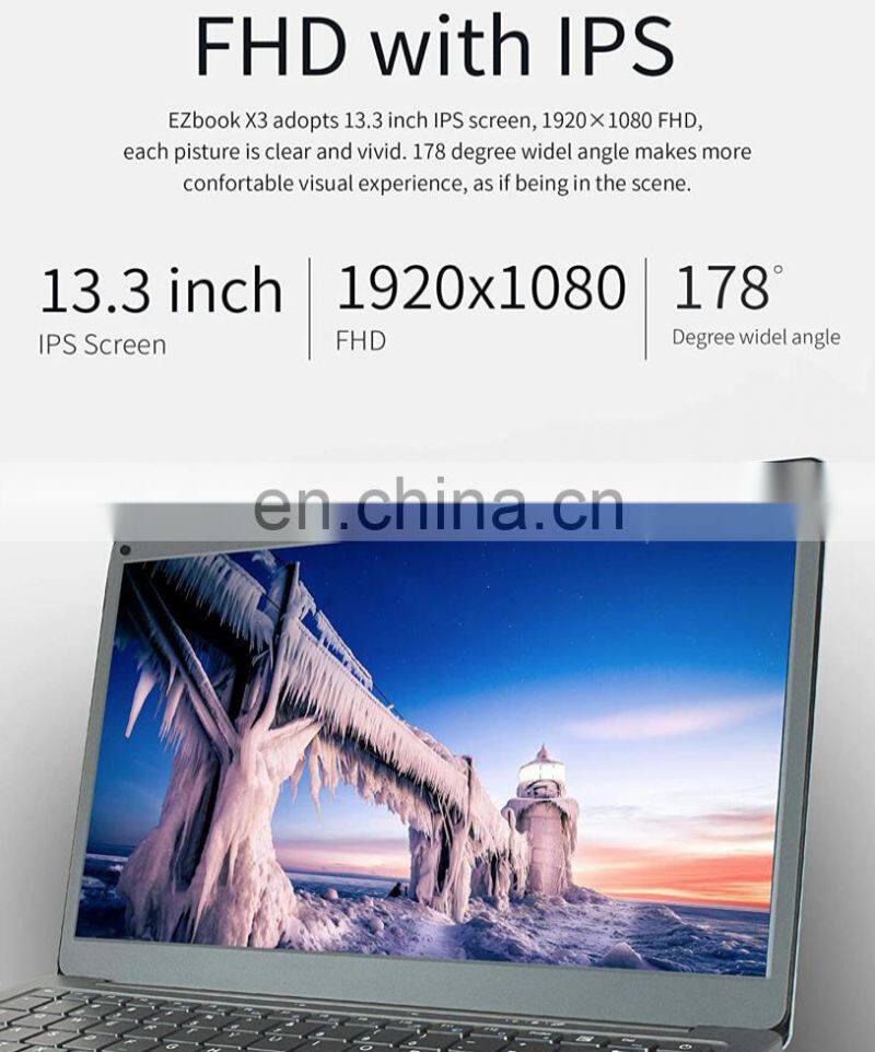 Hot Sale Jumper EZbook X3 notebook 13.3 inch IPS Win10 laptop computer Intel Apollo Lake N3350 6GB 64GB eMMC