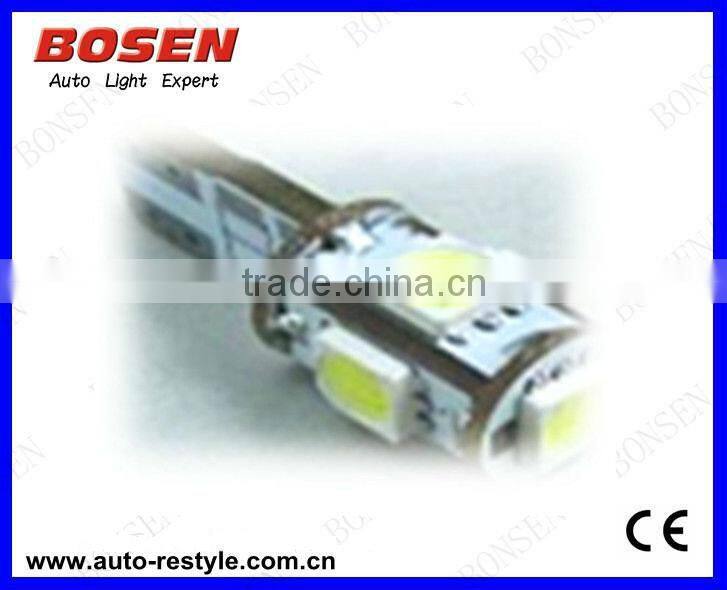 samsung 5252 led chip 5SMD Canbus error free non-polarity auto bulb T10-5SMD-5252 led car lamp