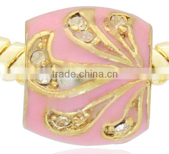 handmade enamel metal 14k gold bead for bracelet