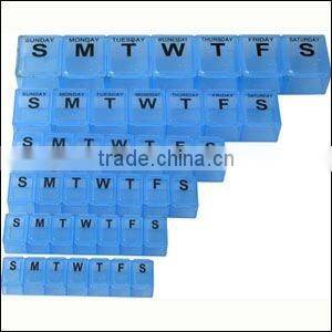 Plastic pill box for 7 days with braille, Pill Box