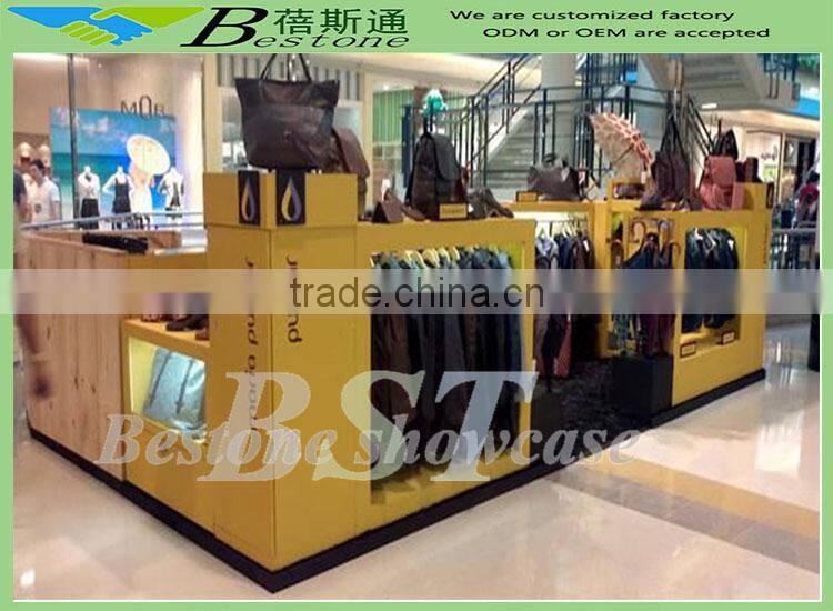 Good prices clothing shop kiosk for men suit, maple wooden kiosk for sale