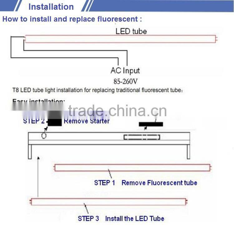 2015 alibaba best-selling high quality cheap price g13 base epistar smd uv 18w led tube t8 light