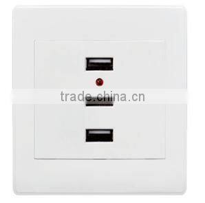 Child protected 250V 10A 3 USB wall socket outlets/Cell phone outlet/3 USB Receptacle Socket outlet