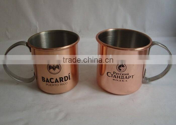 Smooth Solid Copper Barrel Moscow Mule Mug,Russian standard moscow mule copper mug