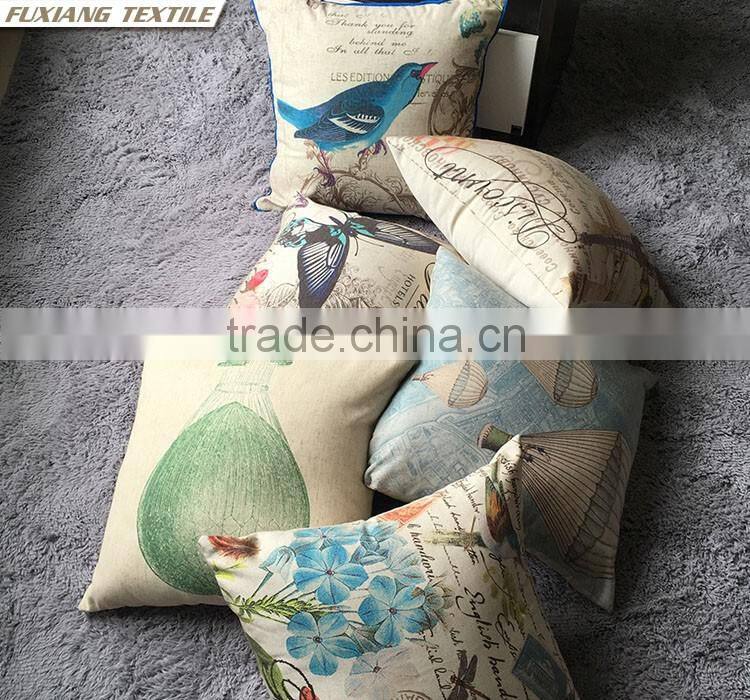 flower and birds Pillow with digital print