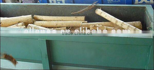 High capacity and peeling efficiency double roller wood log debarker with automatic discharge
