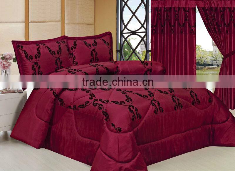 8Pcs Faux Silk Purple Comforter Sets