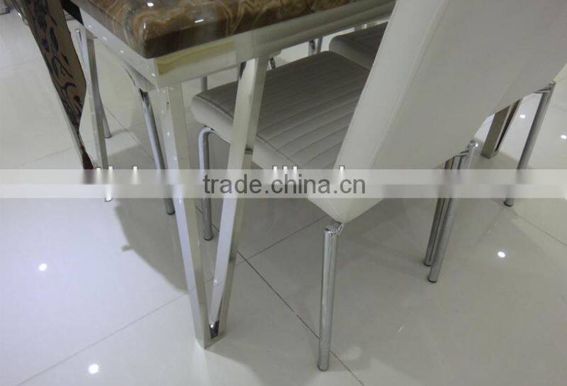 stainless steel dining table and chair set