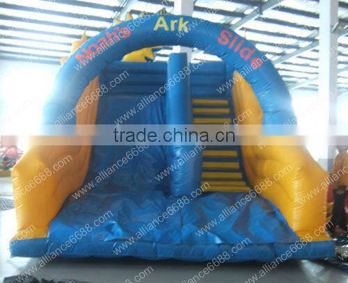 yellow and blue small 6x5m pvc inflatable water slide, customize pvc inflatable slide and pvc pool,inflatable water slide