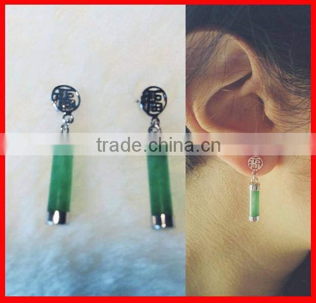 2016 FACTORY promotion summer new arrive dangle pave black zirconia Leaf crystal earring