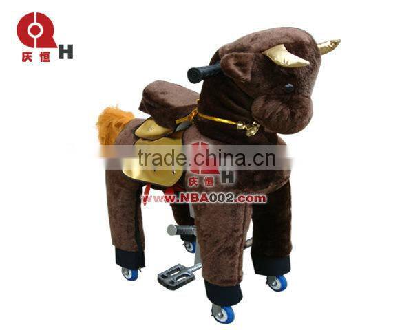 QHKR08 Dark Brown Cattle Kiddie Ride Without Electricity for Sale