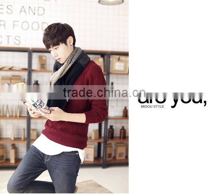 New Fashion Patchwork Wool Knitted Unisex Man Woman Winter Scarf