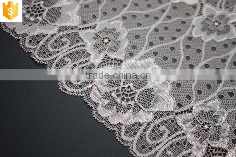 fancy designs nylon lace fabric for women plain,french style warp knitting lace fabric