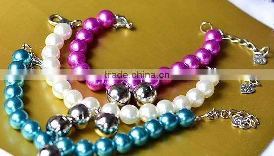 Dog pearls necklace collar charm pendant pet jewelry
