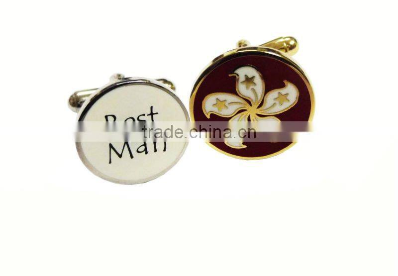 Metal Cufflink with diamonds design