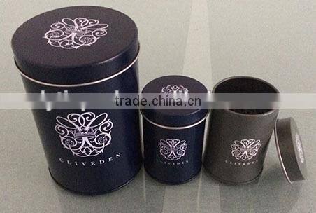 round tin tea box set