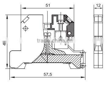 SEK16JD din rail earthing type electrical connection terminal