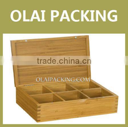 High Quality 8 Slots Wooden Tea Bag Storage Box
