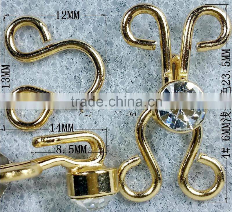 2 Pillar Sedex Audited Factory Rhinestone Metal Hook and Eyes Closures